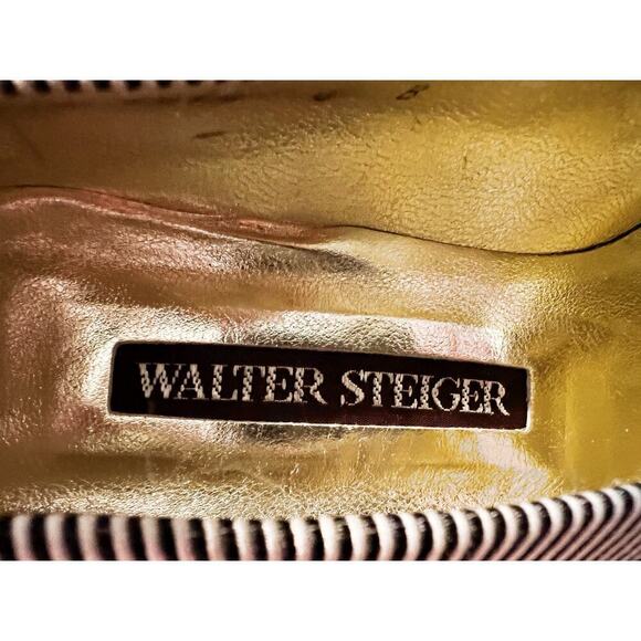 VTG Walter Steiger striped fabric & patent leather pumps made in Italy- Size 8B - Picture 9 of 9
